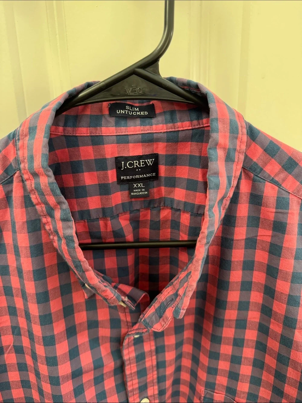 J. Crew Pink and Navy Gingham Button-Down Shirt
